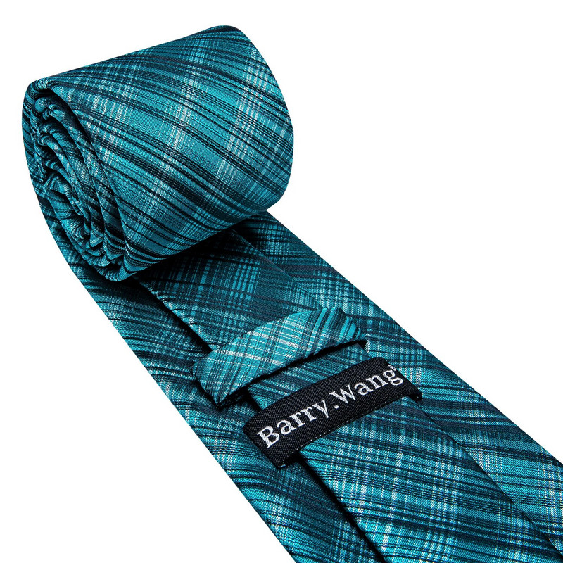 Klasična muškoplava prugasta kravata za muškarce Elegantno svileno visokokvalitetno tkano odijelo Komplet muških kravata Poslovna svadba Barry. Wang dizajner