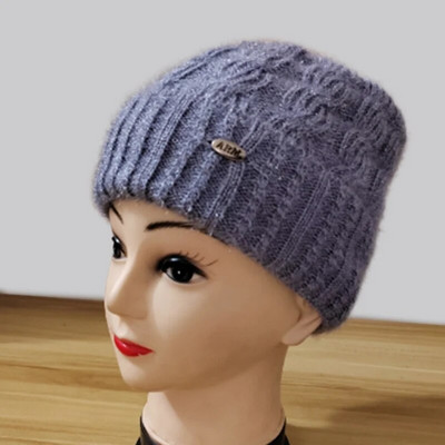 Elegantna zimska pletena kapa Ženska i baršunasta pletena kapa sa šilterima za žene, mame, bake, kape, jesenske modne kape s kapama