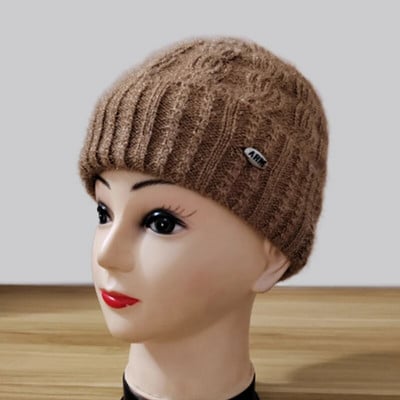 Elegantna zimska pletena kapa Ženska i baršunasta pletena kapa sa šilterima za žene, mame, bake, kape, jesenske modne kape s kapama