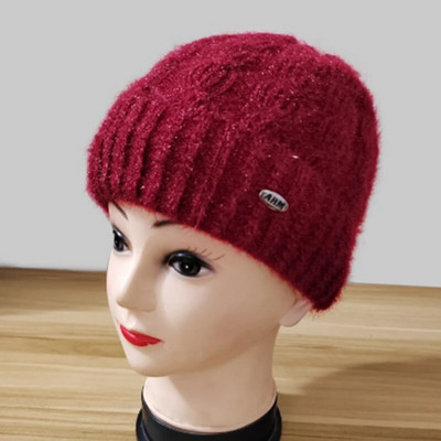 Elegantna zimska pletena kapa Ženska i baršunasta pletena kapa sa šilterima za žene, mame, bake, kape, jesenske modne kape s kapama