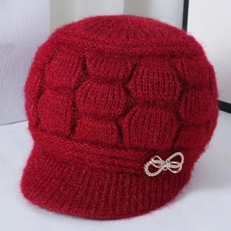 Ženske kape Zimska topla pletena kapa Kapa od zečje dlake, jednobojna, baršunasta kapica u obliku srca, kapice s šilterom, kape za žene, ležerne kape Skullies