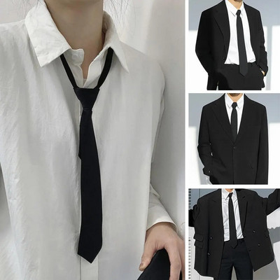 Kravata za muškarce Žene Kravata s patentnim zatvaračem Crna kopča Muška kravata Sigurnosne kravate Unisex Kravata Odjeća Kravate Pogrebni portir Stjuard Mat kravate