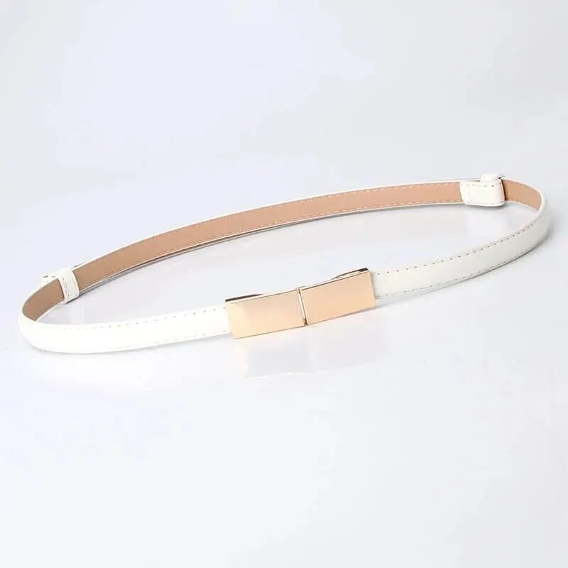 Modni klasični remen za haljinu Jednostavan svestrani ženski kožni tanki uski metalni zlatni pojas s elastičnom kopčom Remen Dodaci za haljine