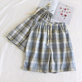 Vasaras vīriešu pidžamas šorti Kokvilnas mājsaimniecības bikses plānas, seksīgas guļamveļas Vīriešu brīvas rūtainas pidžamas bikses