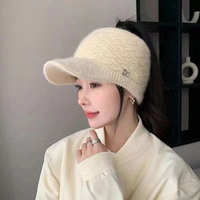 Sieviešu cepure 2023. gada jauna mode, rudens, ziema, silti, tukši augšējie vizieri, kasešu sieviešu sieviešu sporta skriešana ar augstu zirgaste beisbola cepures