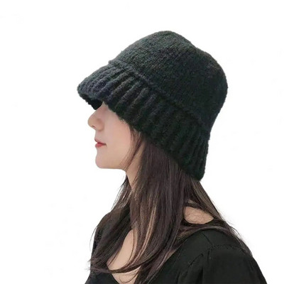 Stilinga kibiro skrybėlė, kvėpuojanti megzta kibiro kepurė su briaunomis, lengva vienspalvė moteriška kepurė