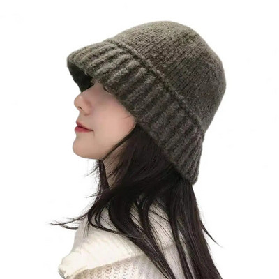 Stilinga kibiro skrybėlė, kvėpuojanti megzta kibiro kepurė su briaunomis, lengva vienspalvė moteriška kepurė
