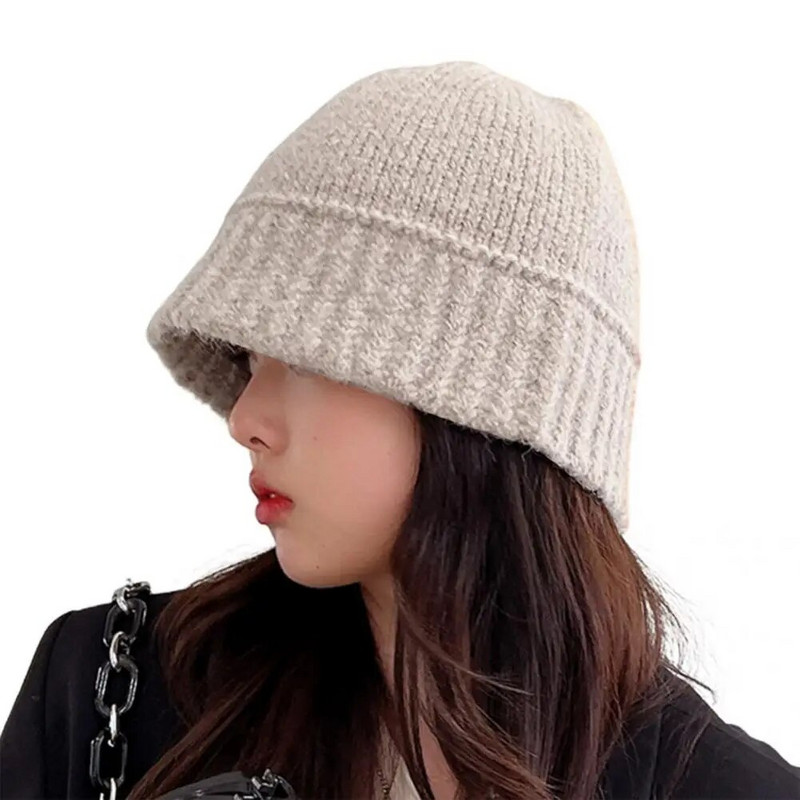 Stilinga kibiro skrybėlė, kvėpuojanti megzta kibiro kepurė su briaunomis, lengva vienspalvė moteriška kepurė