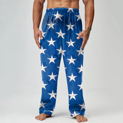 Férfi Tavasz Nyár Függetlenség Napja Nyomtatás Pizsama nadrág Hosszú nadrág Alkalmi nadrág 10 csillagos