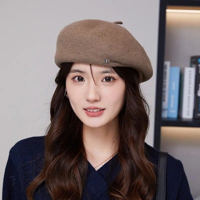 Panama ženska topla retro vunena beretka za jesen i zimu, modna kapa za umjetničke aktivnosti na otvorenom H132