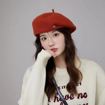 Panama ženska topla retro vunena beretka za jesen i zimu, modna kapa za umjetničke aktivnosti na otvorenom H132