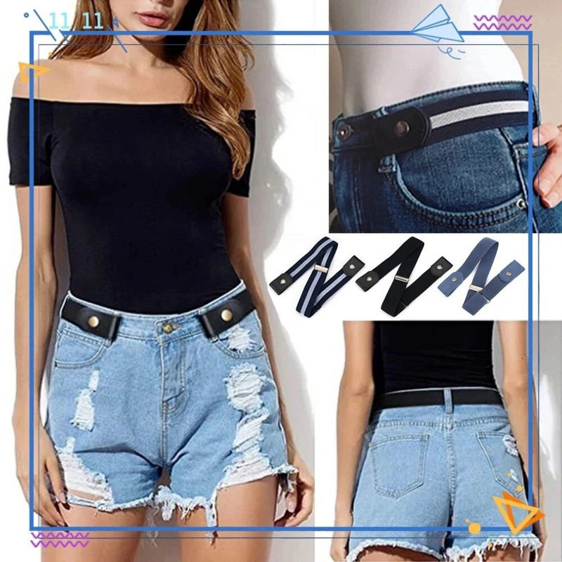 Elastični remen bez kopče Kaubojski platneni ženski remen bez kopči Ženske traperice Hlače Remen oko struka Rastezljivi nevidljivi remen bez kopče