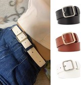 2023. gada PU ādas josta sievietēm, kvadrātveida sprādzes, melnas jostas džinsiem biksēm Eleganta luksusa zīmola vintage siksna sieviešu jostasvieta