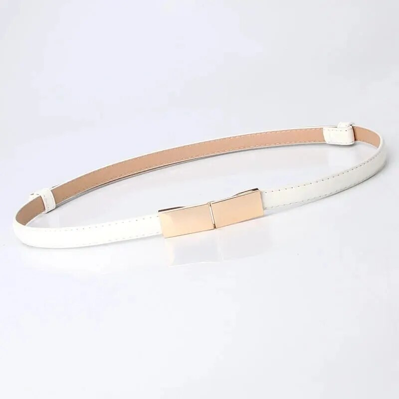 Modni klasični remen za haljinu Jednostavan svestrani ženski kožni tanki uski metalni zlatni pojas s elastičnom kopčom Remen Dodaci za haljine