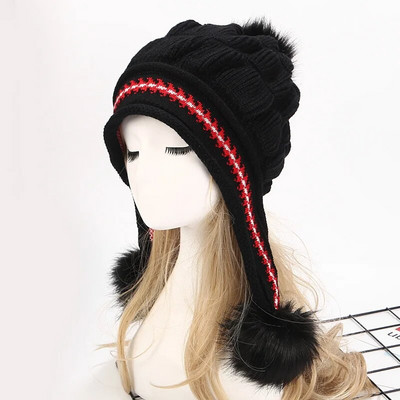 Panama ženski jesenski i zimski pleteni vuneni pulover Hladna kapa Modna topla zadebljana Baotou kapa otporna na vjetar H147