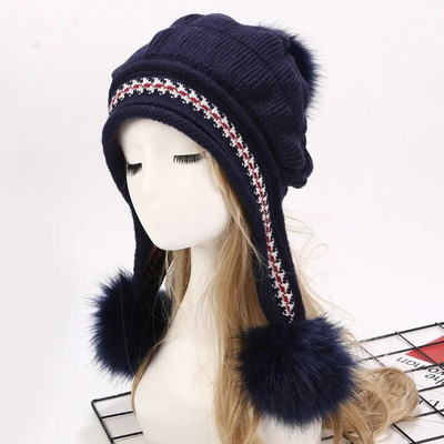 Panama ženski jesenski i zimski pleteni vuneni pulover Hladna kapa Modna topla zadebljana Baotou kapa otporna na vjetar H147