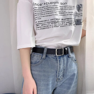 PU kožni remen za žene Traperice s četvrtastom kopčom i kopčom Crni remen Chic Luksuzni brend Ženski vintage remen Ženski pojas