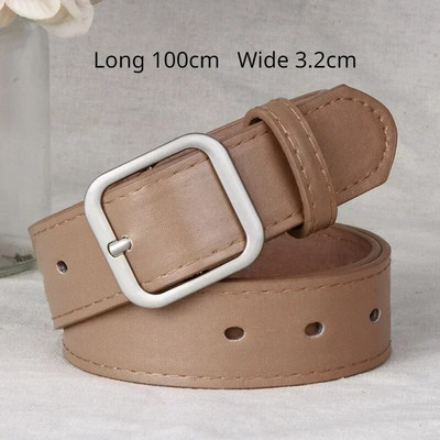 PU kožni remen za žene Traperice s četvrtastom kopčom i kopčom Crni remen Chic Luksuzni brend Ženski vintage remen Ženski pojas