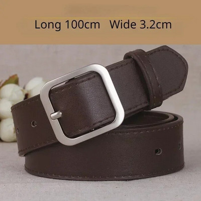 PU kožni remen za žene Traperice s četvrtastom kopčom i kopčom Crni remen Chic Luksuzni brend Ženski vintage remen Ženski pojas