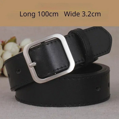 PU kožni remen za žene Traperice s četvrtastom kopčom i kopčom Crni remen Chic Luksuzni brend Ženski vintage remen Ženski pojas