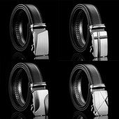 Muški remen u poslovnom stilu, crni pu kožni remen, muški pojas s automatskim kopčama, remeni za muškarce, vrhunski pojasevi za traperice