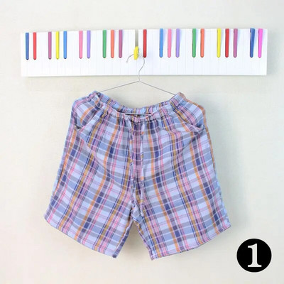 Férfi alvónadrágok Férfi pamut pizsama rövidnadrágok Férfi nappali rövidnadrágok nyári alkalmi, légáteresztő pamut géz kockás nadrágok alvó alsók