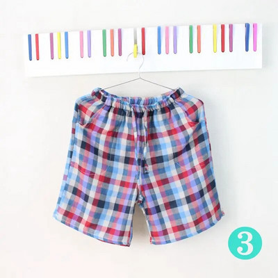 Férfi alvónadrágok Férfi pamut pizsama rövidnadrágok Férfi nappali rövidnadrágok nyári alkalmi, légáteresztő pamut géz kockás nadrágok alvó alsók