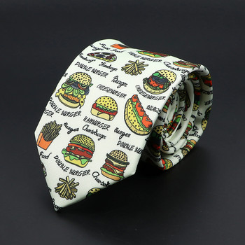 Νέα σχεδίαση καινοτομία Ανδρικές γραβάτες Μαλακές κοκαλιάρικες γραβάτες χείλη Skull Fish Hamburger Patten Γραβάτες για άντρες Αξεσουάρ γάμου