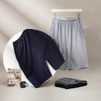 Лятна едноцветна пижама Панталони Мъжко спално облекло Ежедневни панталони Мъжки къси панталони за спане Свободни удобни модални памучни долнища за сън 5XL