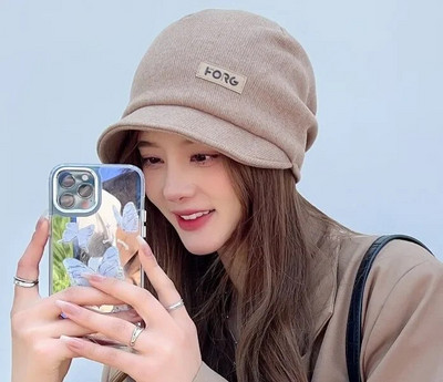 Ženski modni viziri Jednobojni samt Prekrasni viziri Proljeće Jesen Vjetrootporni viziri