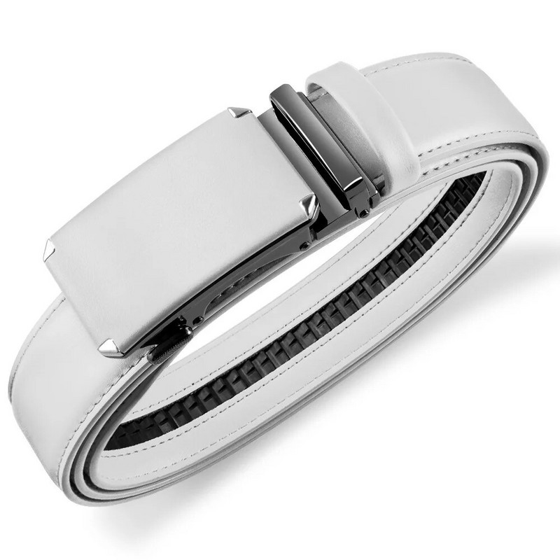 Poslovni muški remen od prave kože, višebojna goveđa koža, ležerno odijelo s automatskom kopčom, univerzalni remen za muškarce