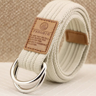 Jednobojni platneni uniseks remen, dvostruka prstenasta kopča, raznobojni tkani ženski remen, remen za kampus, mladi dječak, djevojka, pojas, veleprodaja