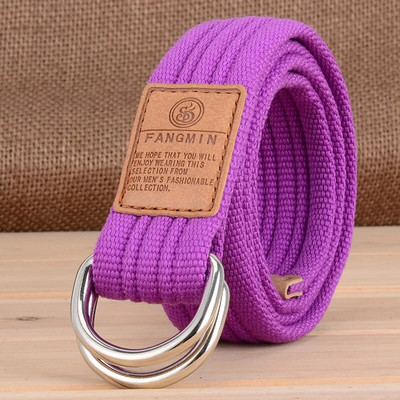 Jednobojni platneni uniseks remen, dvostruka prstenasta kopča, raznobojni tkani ženski remen, remen za kampus, mladi dječak, djevojka, pojas, veleprodaja