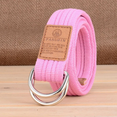 Jednobojni platneni uniseks remen, dvostruka prstenasta kopča, raznobojni tkani ženski remen, remen za kampus, mladi dječak, djevojka, pojas, veleprodaja