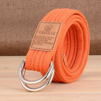 Jednobojni platneni uniseks remen, dvostruka prstenasta kopča, raznobojni tkani ženski remen, remen za kampus, mladi dječak, djevojka, pojas, veleprodaja