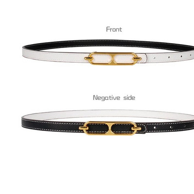 2023. gads. Divpusēja sieviešu ādas jostas izmantošana, dekorēta ins fashion džinsi savvaļas studentu tendence luksusa dizains augstākās kvalitātes zīmols