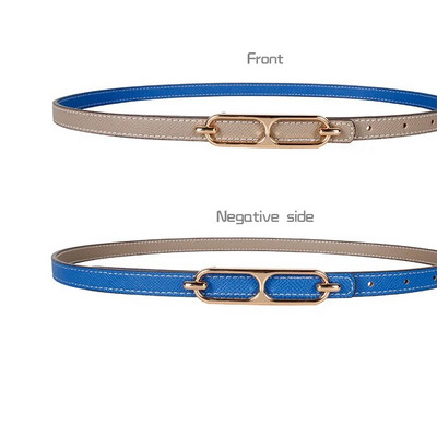 2023. gads. Divpusēja sieviešu ādas jostas izmantošana, dekorēta ins fashion džinsi savvaļas studentu tendence luksusa dizains augstākās kvalitātes zīmols