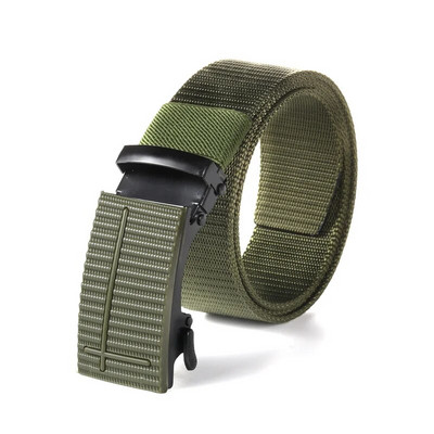 Nylonový automatický opasok s prackou pre mužov, vonkajšie náradie, džínsy, jednofarebný plátený opasok, vysoko kvalitný taktický opasok pre mužov, veľkoobchod