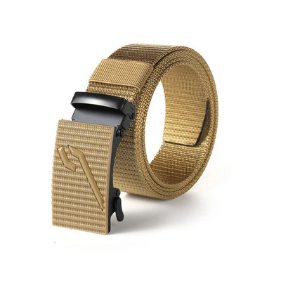 Nylonový automatický opasok s prackou pre mužov, vonkajšie náradie, džínsy, jednofarebný plátený opasok, vysoko kvalitný taktický opasok pre mužov, veľkoobchod