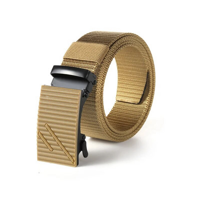 Nylonový automatický opasok s prackou pre mužov, vonkajšie náradie, džínsy, jednofarebný plátený opasok, vysoko kvalitný taktický opasok pre mužov, veľkoobchod