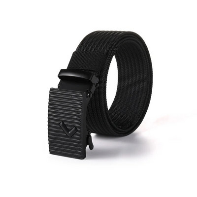 Nylonový automatický opasok s prackou pre mužov, vonkajšie náradie, džínsy, jednofarebný plátený opasok, vysoko kvalitný taktický opasok pre mužov, veľkoobchod