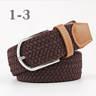 ZLD 60 boja Ženski ležerni pleteni kopča Muški remen Tkani platneni elastični rastezljivi pleteni pojasevi za ženske traperice