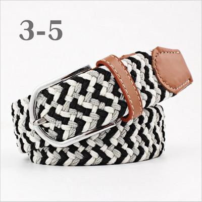 ZLD 60 boja Ženski ležerni pleteni kopča Muški remen Tkani platneni elastični rastezljivi pleteni pojasevi za ženske traperice