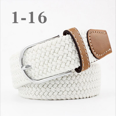 ZLD 60 boja Ženski ležerni pleteni kopča Muški remen Tkani platneni elastični rastezljivi pleteni pojasevi za ženske traperice