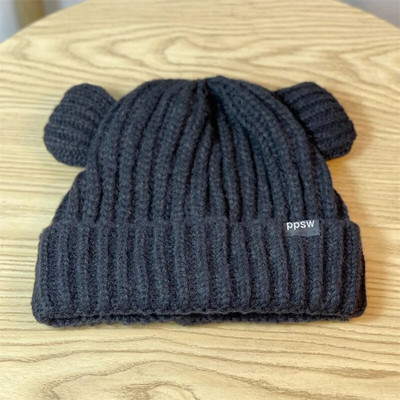 Ženske mačje uši Steamed Cathaped Zimska pletiva Štitnik za uši Kapuljača Vunena toplina, moda i kapa za slobodno vrijeme H34