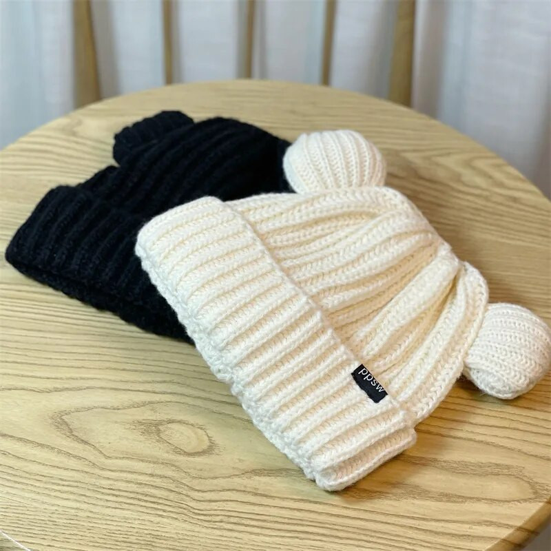 Ženske mačje uši Steamed Cathaped Zimska pletiva Štitnik za uši Kapuljača Vunena toplina, moda i kapa za slobodno vrijeme H34