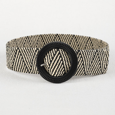 Jauna sieviešu salmu pīta josta vasaras PP salmu austa josta pludmales stilā elastīga plata jostasvieta Boho kleita dekoratīva josta brīvdienas