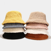 Καπέλο Lamb Faux Fur Bucket Winter Warm Teddy Velvet Καπέλα Καπέλα Γυναικεία Γυναικεία Καπέλο Ψαρά Παναμά εξωτερικού χώρου