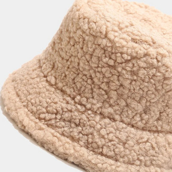 Καπέλο Lamb Faux Fur Bucket Winter Warm Teddy Velvet Καπέλα Καπέλα Γυναικεία Γυναικεία Καπέλο Ψαρά Παναμά εξωτερικού χώρου