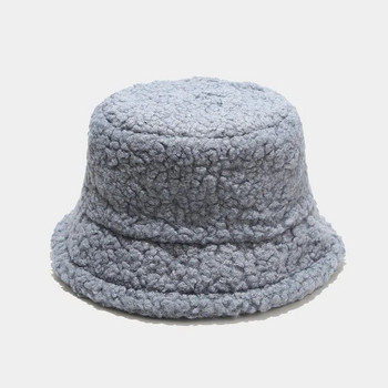 Καπέλο Lamb Faux Fur Bucket Winter Warm Teddy Velvet Καπέλα Καπέλα Γυναικεία Γυναικεία Καπέλο Ψαρά Παναμά εξωτερικού χώρου
